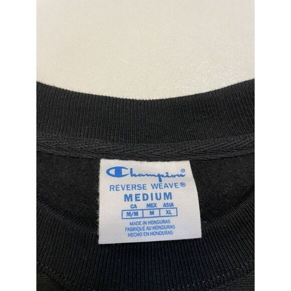 Champion Reverse Weave Horizon Logo Promo Sweatshirt Men Medium Black - Picture 4 of 5